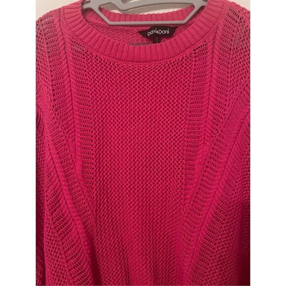 Davi & Dani BATWING LOOSE FIT HOLLOW OUT COVER UP SWEATER - Picture 3 of 5